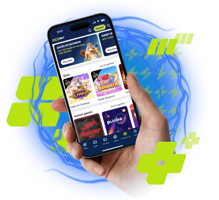 Teléfono móvil con la app de JugaBet abierta